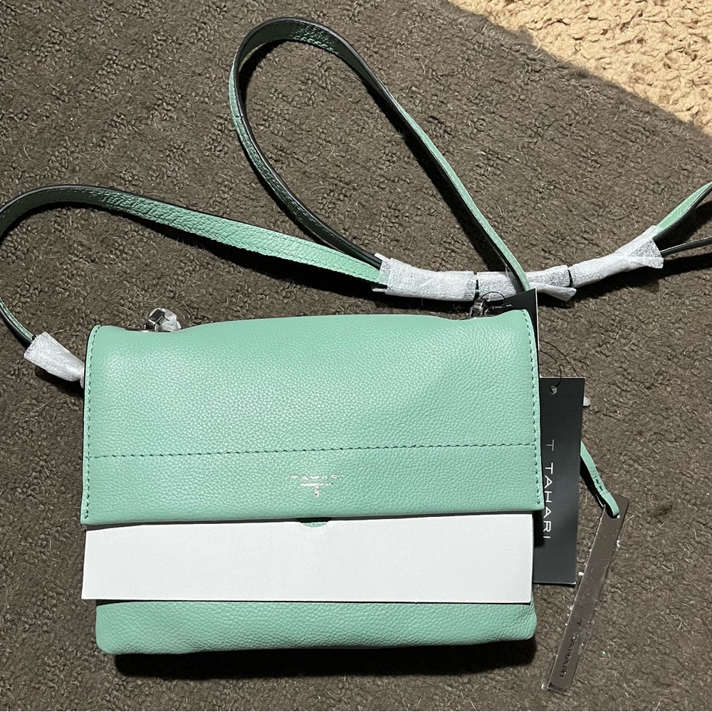 T Tahari Light Green Crossbody Bag